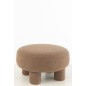 Pouf rond sur pied en Textile Marron 52x52x28cm Pouf rond sur pied en Textile Marron 52x52x28cm