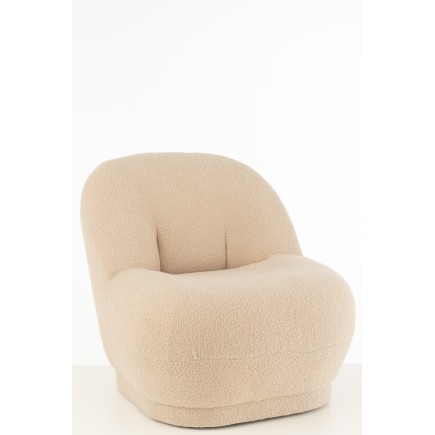 Pouf en Textile Beige 78x88x72cm