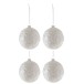 Boite de 4 boules de Noël en verre blanc 10x10x10 cm