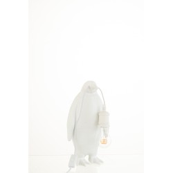 Lámpara pingüino de resina Blanca 18.5x18.5x35cm
