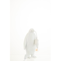 Lámpara de pingüino de resina blanco 18,5x18,5x35cm