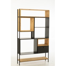 Estantería de metal negro 110x30x185 cm