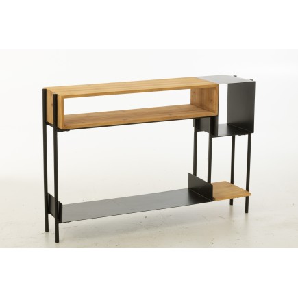 Consola de metal negro 120x30x80 cm