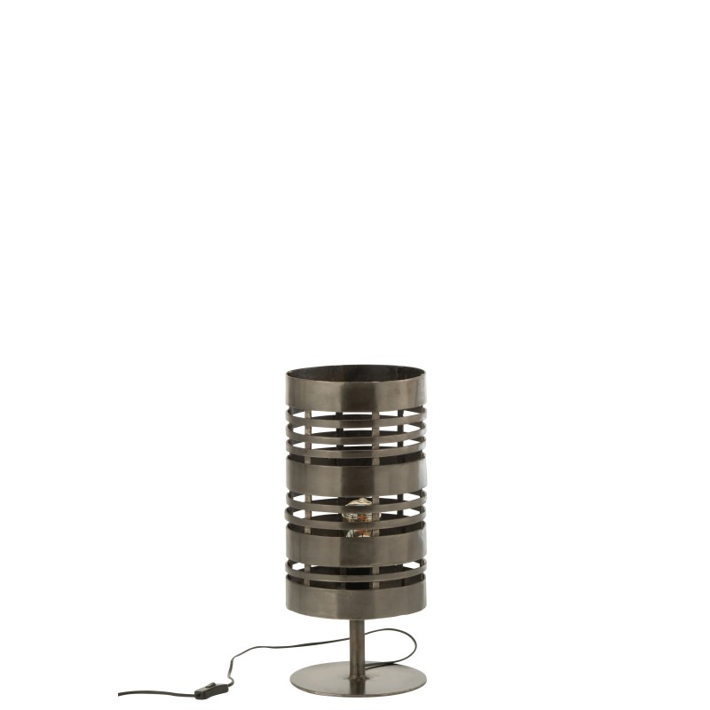 Lampe de table ajouré en métal gris 23x23x50 cm