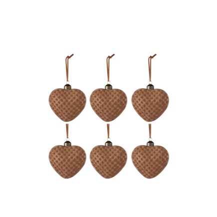 Boite de 6boules de Noël en verre marron 9.3x4.9x10.2 cm