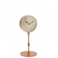 Horloge sur pied en métal cuivre 17x17x38 cm