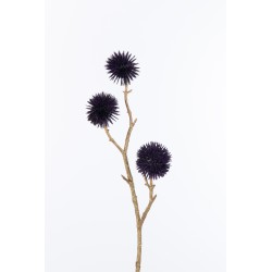 Branche d’echinops artificielle en plastique mauve 4x8x43 cm