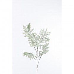 Branche de mimosa pailletée en plastique vert 2x24x74 cm