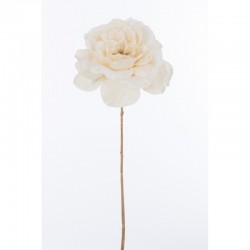 Rosa artificial de plástico crema de 13x13x58 cm