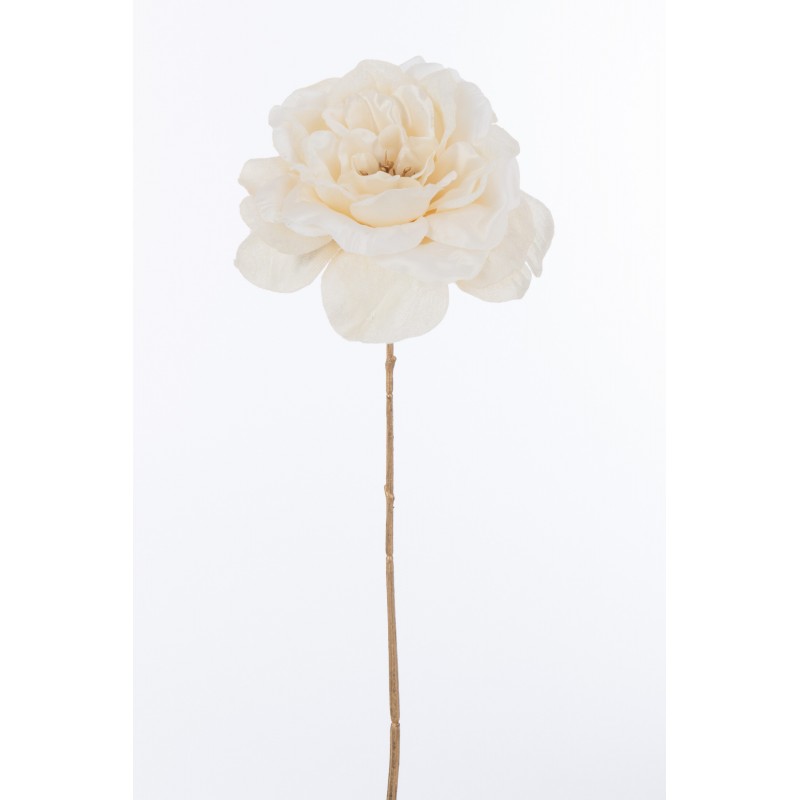 Rose artificielle en plastique crème 13x13x58 cm