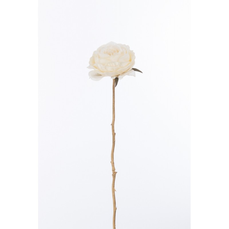 Rose artificielle en plastique crème 8x8x56 cm