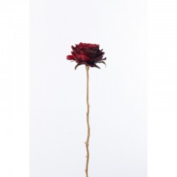 Rosa abierta de plástico rojo 8x8x56 cm