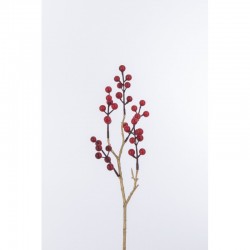 Branche de baies en plastique rouge 4x8x50 cm