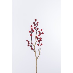 Branche de baies en plastique rouge 4x8x50 cm