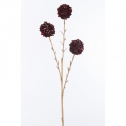 Branche 3 fleurs en plastique rouge 5x12x66 cm