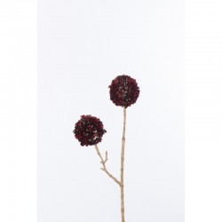 Branche 2 fleurs en plastique rouge 6x11x33 cm