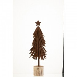Sapin de Noël décoratif sur socle en métal marron 39x12x12 cm