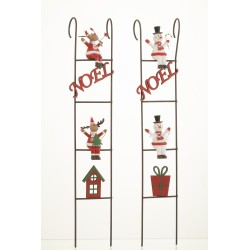 Set de 2 échelles de Noël en métal multicouleur 42.5x7x4.5 cm