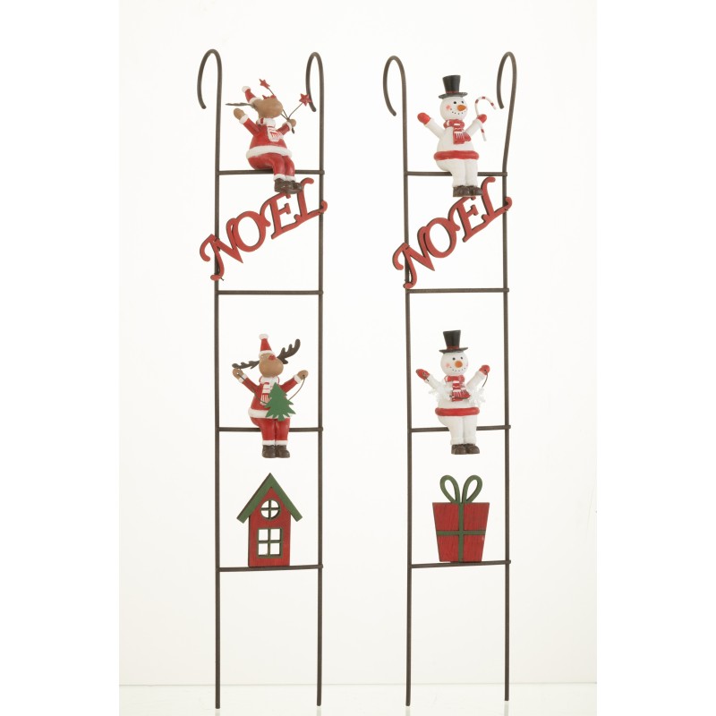 Set de 2 échelles de Noël en métal multicouleur 42.5x7x4.5 cm Set de 2 échelles de Noël en métal multicouleur 42.5x7x4.5 cm