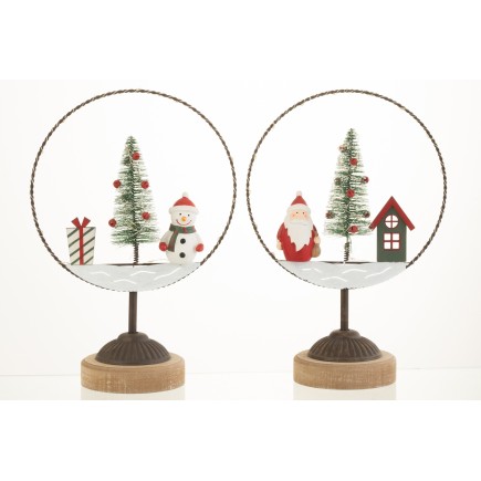 Set de 2 décorations de Noël en bois multicouleur 30x20x10.5 cm