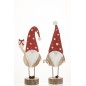 Set de 2 Pères Noël en bois rouge 13x8.5x32 cm Set de 2 Pères Noël en bois rouge 13x8.5x32 cm