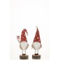 Set de 2 Pères Noël sur socle en bois rouge 10x7x26 cm Set de 2 Pères Noël sur socle en bois rouge 10x7x26 cm