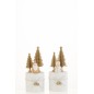Set de 2 Pères Noël en bois blanc 18.5x7x7 cm