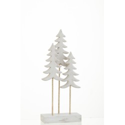 Sapins de Noël décoratif sur pied en bois blanc 28.5x12.5x6 cm