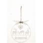 Suspension de Noël en métal blanc 20.5x19x0.5 cm