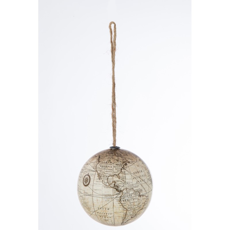 Globo suspenso em madeira bege 10x10x10 cm Globo suspenso em madeira bege 10x10x10 cm