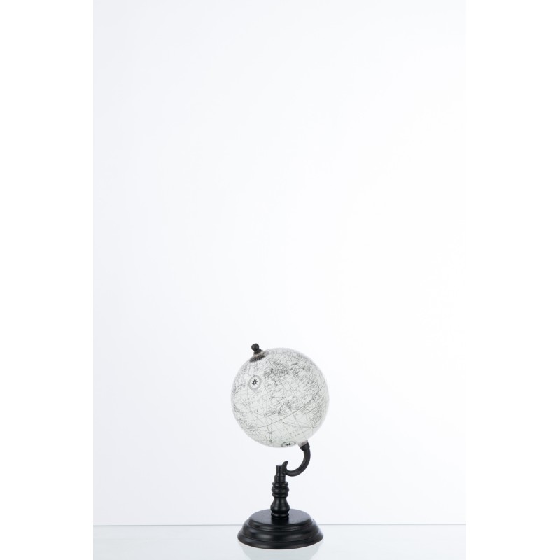 Globo terrestre com suporte em madeira cinzenta 13x13x27 cm Globo terrestre com suporte em madeira cinzenta 13x13x27 cm