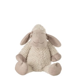 Mouton peluche en polyester Blanc 17x16x40cm