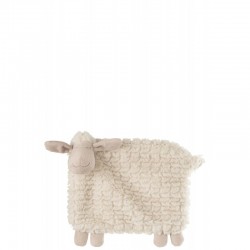 Doudou mouton en polyester Blanc 25x3x22cm