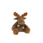 Renne en textile marron 28x25x28 cm