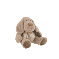 Perro de peluche de tela beige de 32x32x35 cm