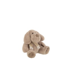 Perro de peluche de tela beige de 20x20x25 cm