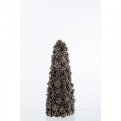 Cono de piña de pino en resina marrón 20x20x50 cm