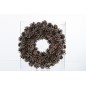 Couronne décorative de pommes de pin marron 32x32x7 cm