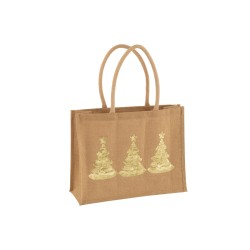 Sac avec sapins de Noël en textile multicouleur 43x16x33cm