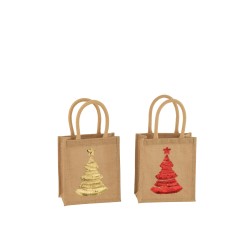 Set de 2 sacs de Noël en Textile Mix 23x12x26cm