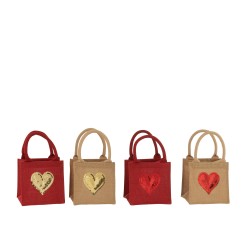 Set de 4 sacs avec coeur en Textile Mix 16,5x16,5x16,5cm