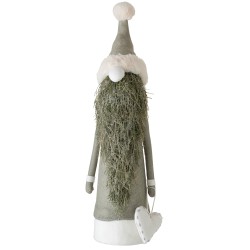 PERE NOEL DECORATIF DEBOUT TEXTILE/BRANCHES VERT LARGE