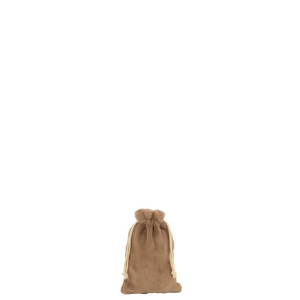 Sac de Noël doux en textile marron 18x3x28 cm