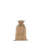 Sac de Noël quadrillé en textile beige 30x1x50 cm