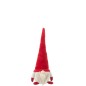 Lutin avec led en textile rouge 23x16x48 cm