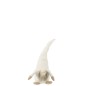 Lutin avec led en textile blanc 28x17x56 cm