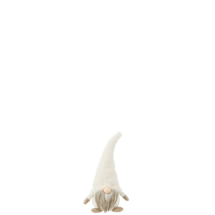 Lutin avec led en textile blanc 20x12x33 cm