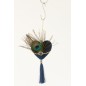 Coeur à suspendre en résine bleu 10x3x27 cm