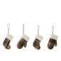 Set de 4 Suspensions en textile marron 9x3x16 cm