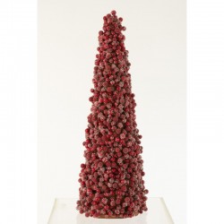 Cónico de Navidad de bayas de resina roja 19x19x61 cm